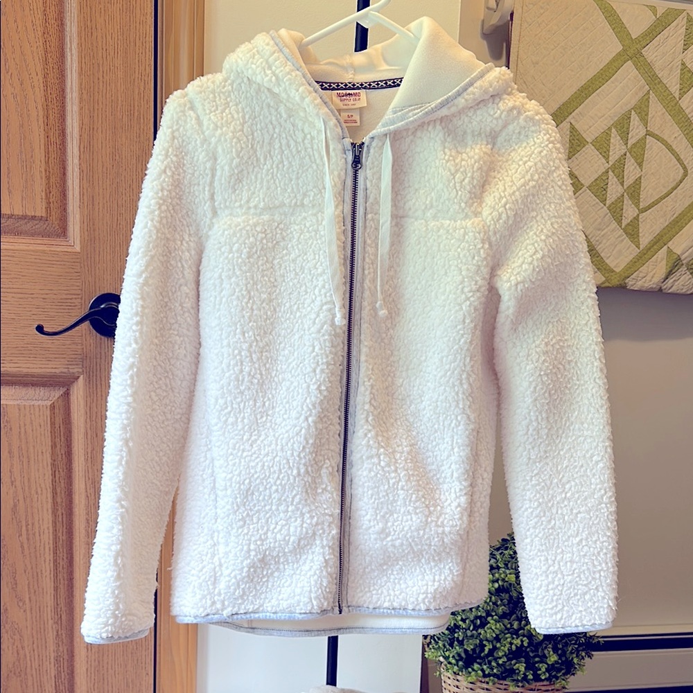 Mossimo Supply Co. White Sherpa Hoodie size SP